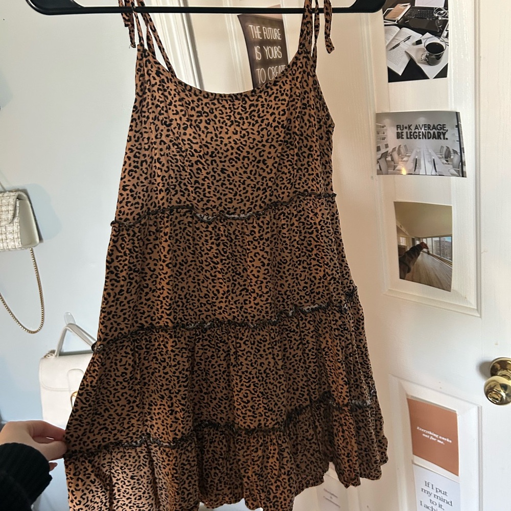Leopard Print Tiered Dress